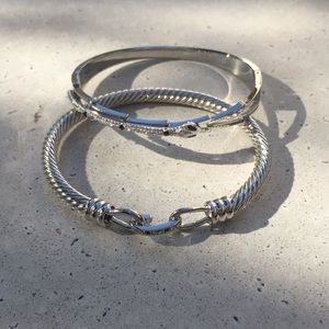 Two stainless steel bangles